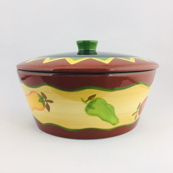 THE MAIN INGREDIENTS Southwestern Chili Peppers Stoneware Large Lid Serving Bowl - Picture 2 of 14